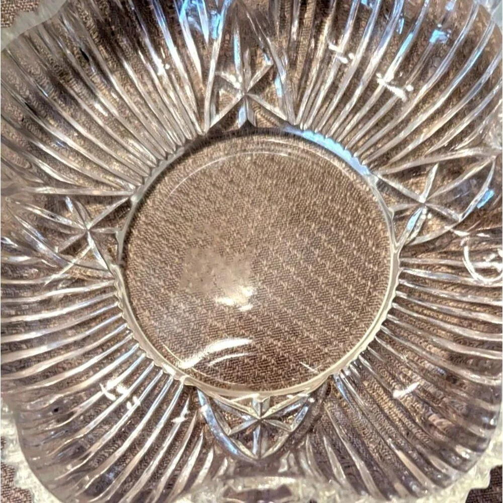 Vintage 50s Federal Glass Shamrock Clover Leaf Candy Dish 6-in St. Patrick's Day